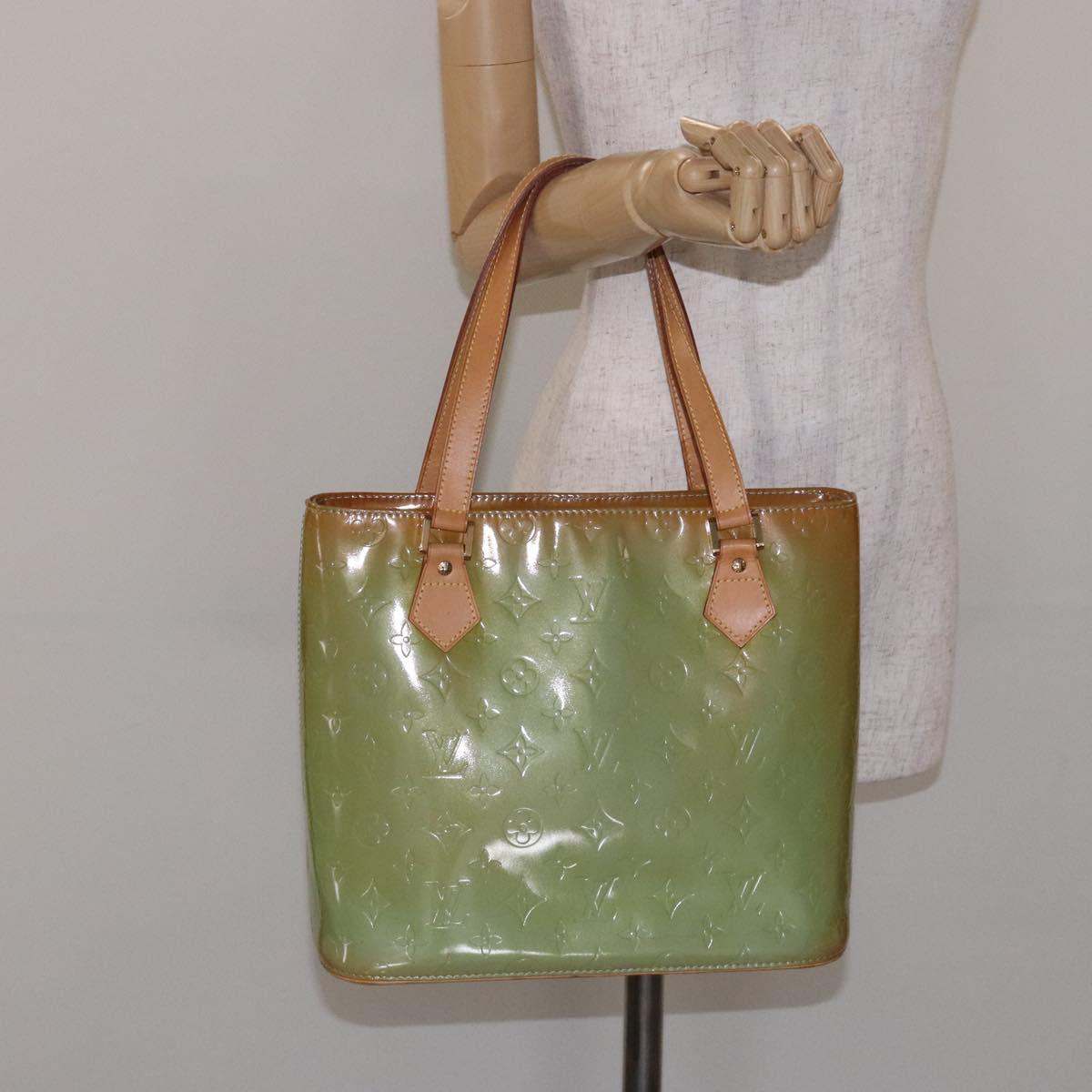 LOUIS VUITTON Monogram Vernis Houston Hand Bag Baby Blue M91005 LV Auth 132764