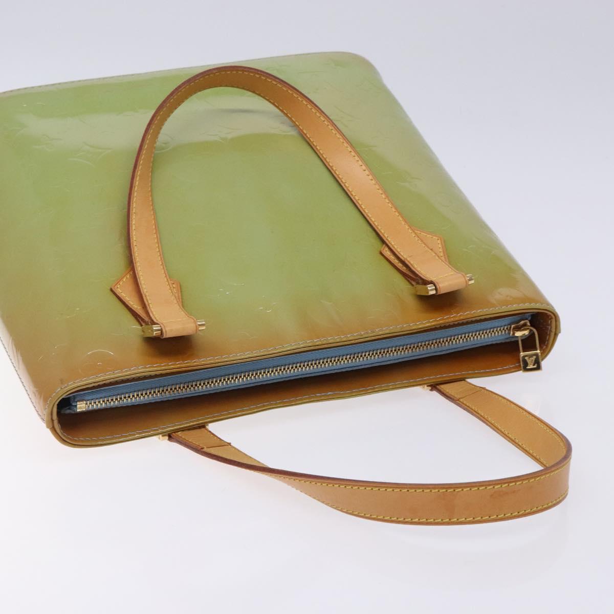 LOUIS VUITTON Monogram Vernis Houston Hand Bag Baby Blue M91005 LV Auth 132764