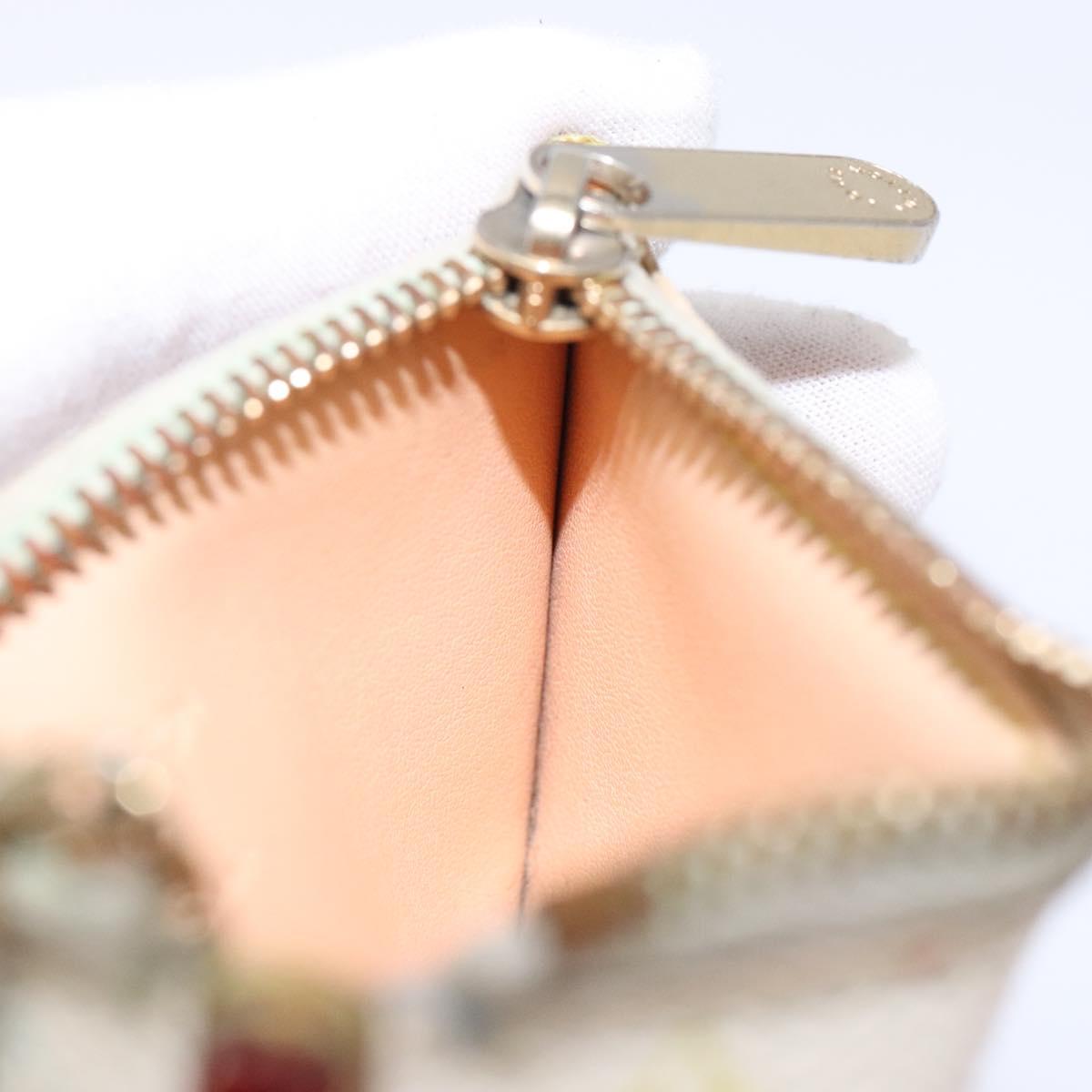 LOUIS VUITTON Multicolor Pochette Cles Coin Purse White M92655 LV Auth 132772