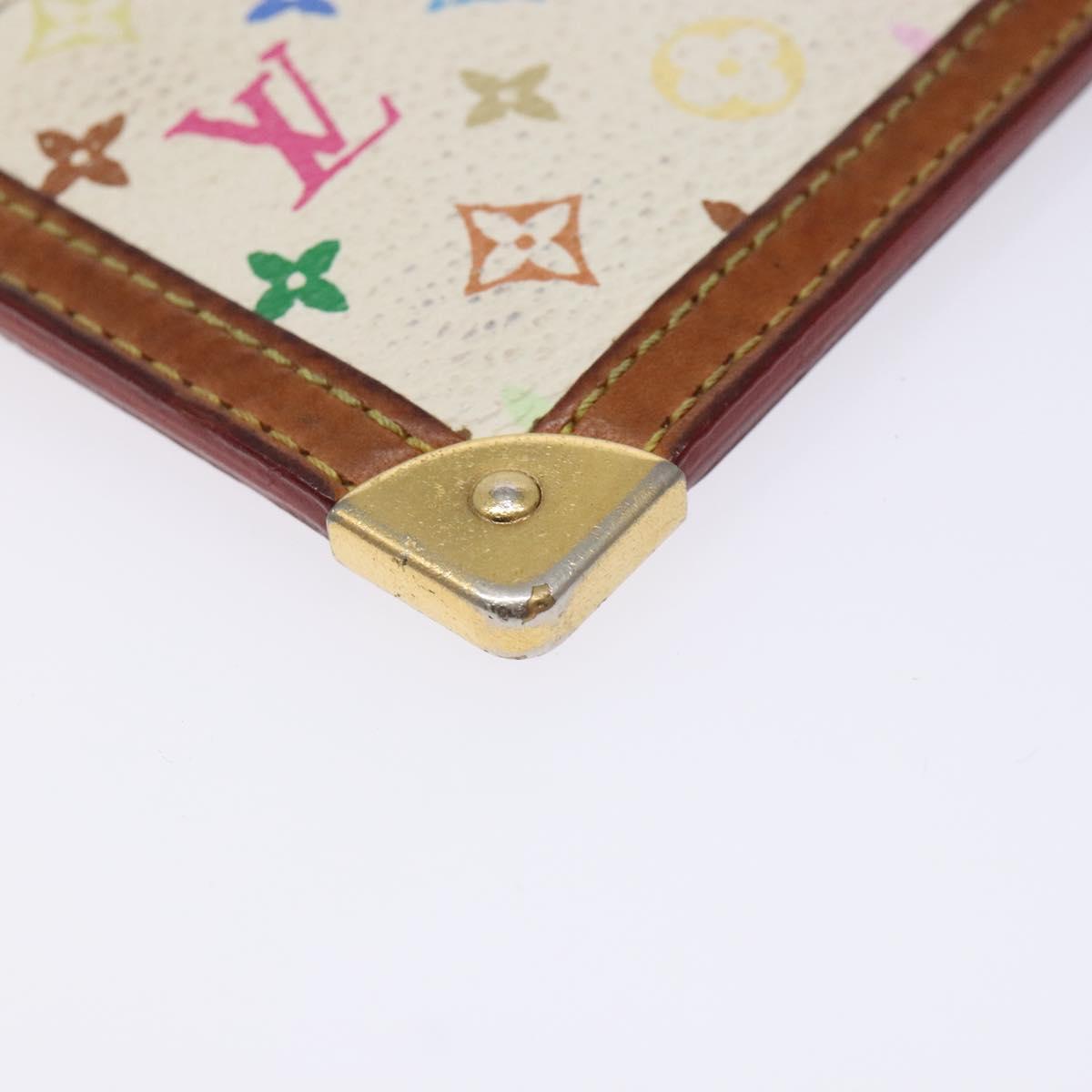 LOUIS VUITTON Multicolor Pochette Cles Coin Purse White M92655 LV Auth 132772