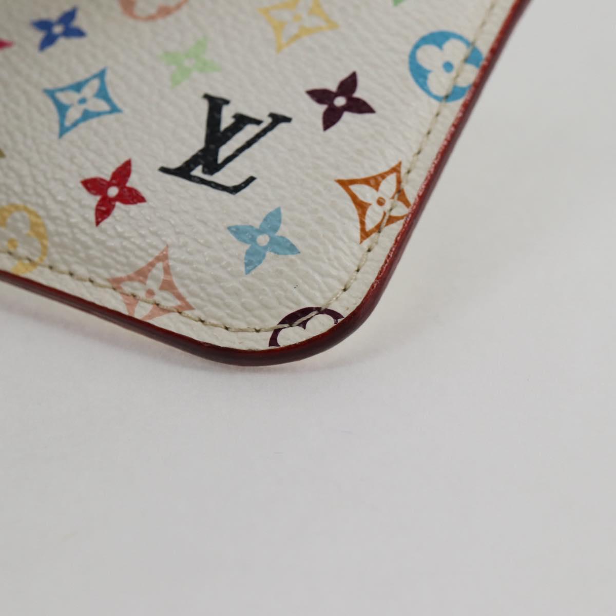 LOUIS VUITTON Monogram Multicolor Pochette Cles NM White M93734 LV Auth 132775V