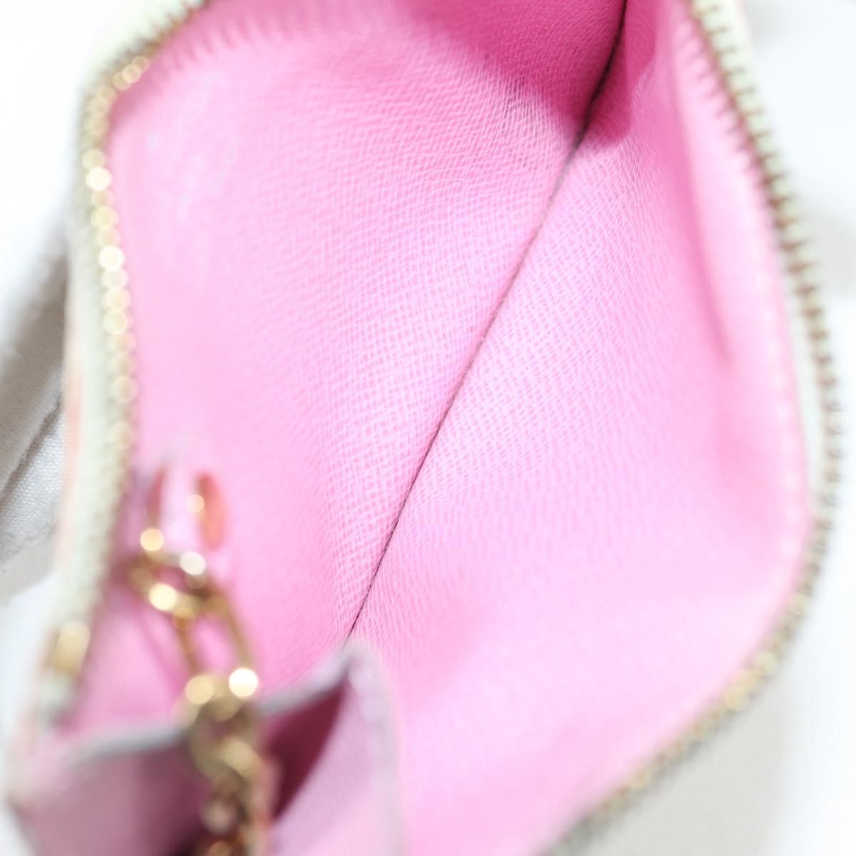 LOUIS VUITTON Monogram Multicolor Pochette Cles NM White M93734 LV Auth 132775V