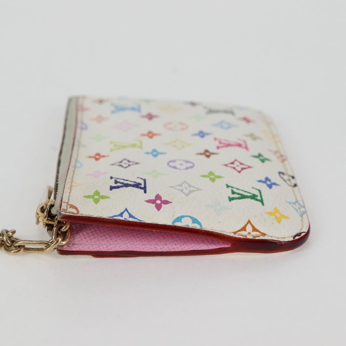 LOUIS VUITTON Monogram Multicolor Pochette Cles NM White M93734 LV Auth 132775V