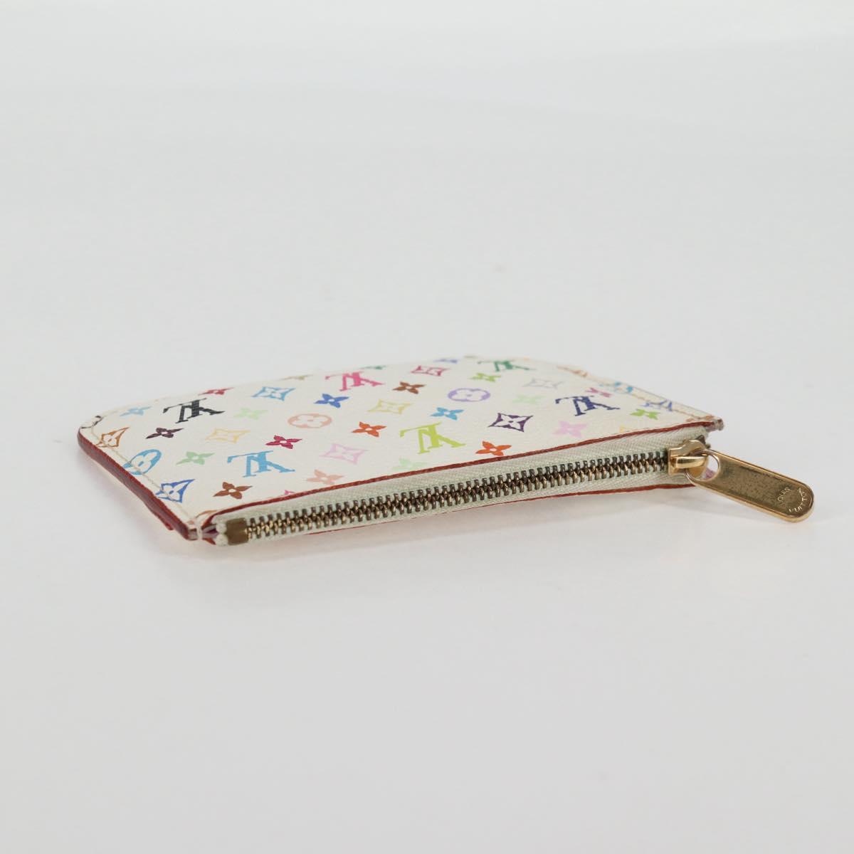 LOUIS VUITTON Monogram Multicolor Pochette Cles NM White M93734 LV Auth 132775V