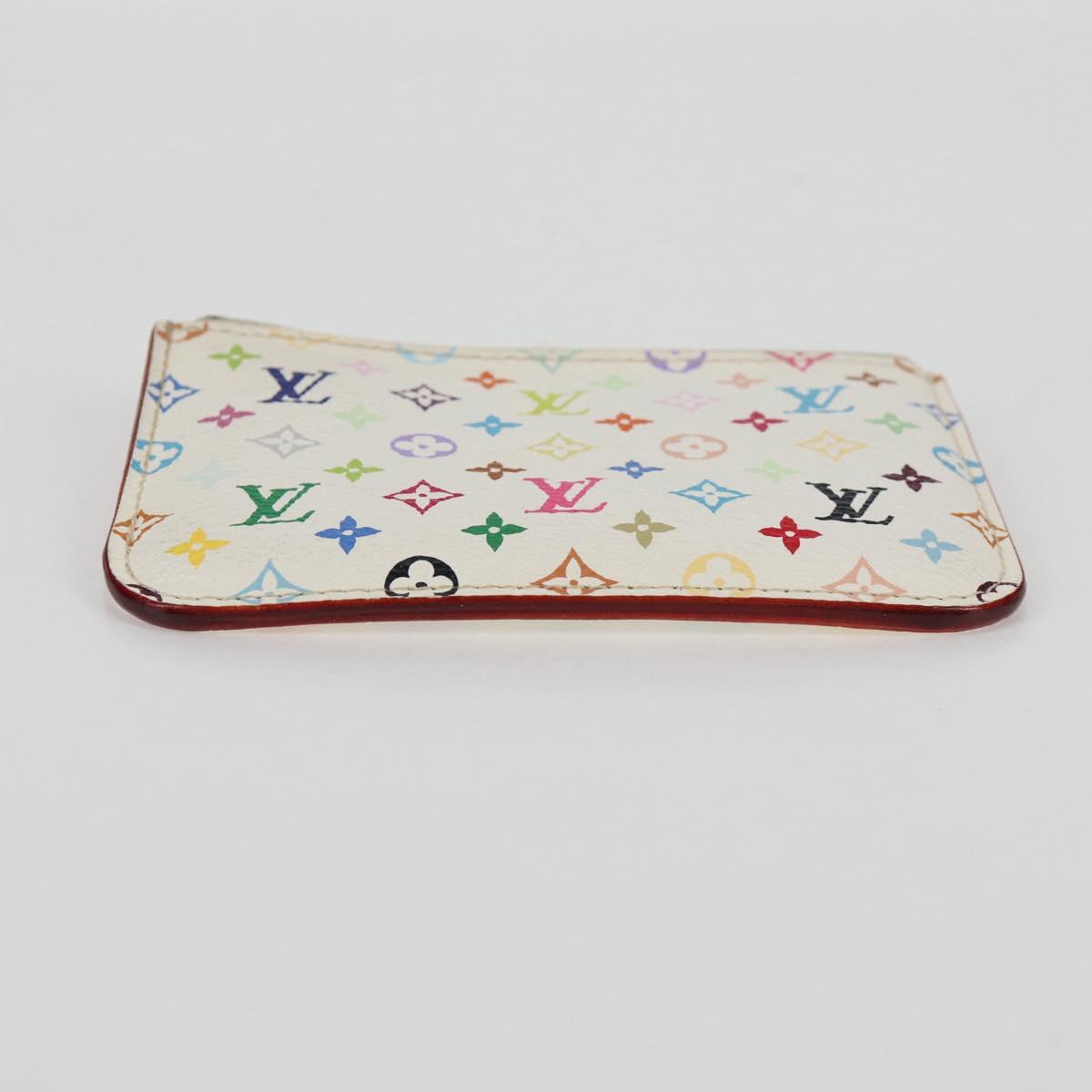 LOUIS VUITTON Monogram Multicolor Pochette Cles NM White M93734 LV Auth 132775V
