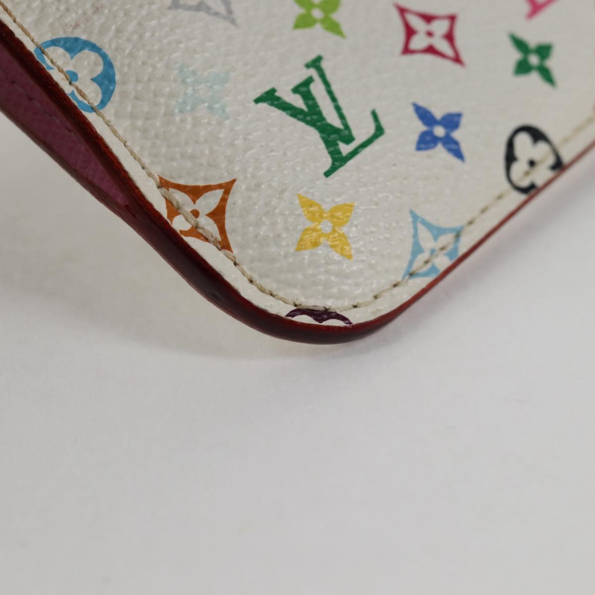 LOUIS VUITTON Monogram Multicolor Pochette Cles NM White M93734 LV Auth 132775V