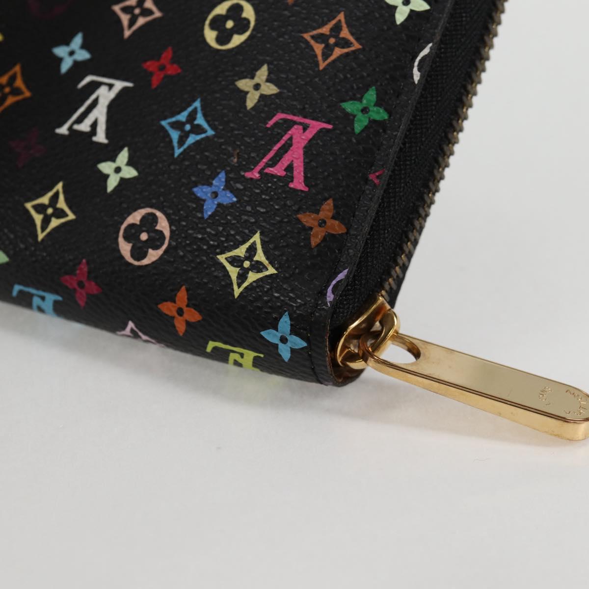 LOUIS VUITTON Monogram Multicolor Zippy Wallet Long Black M60243 LV Auth 132782V