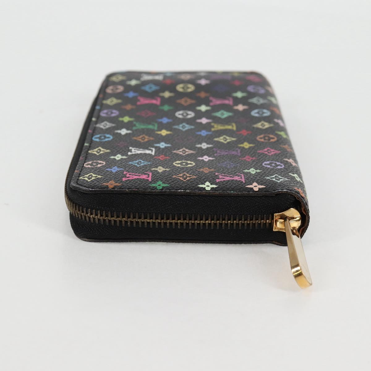 LOUIS VUITTON Monogram Multicolor Zippy Wallet Long Black M60243 LV Auth 132782V