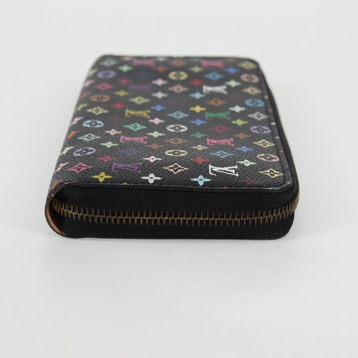 LOUIS VUITTON Monogram Multicolor Zippy Wallet Long Black M60243 LV Auth 132782V