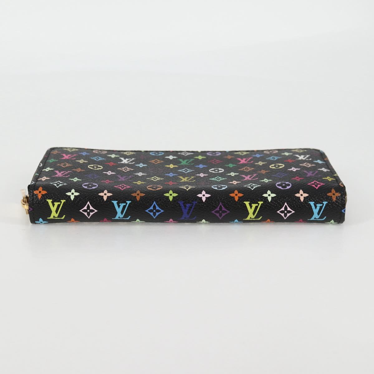 LOUIS VUITTON Monogram Multicolor Zippy Wallet Long Black M60243 LV Auth 132782V