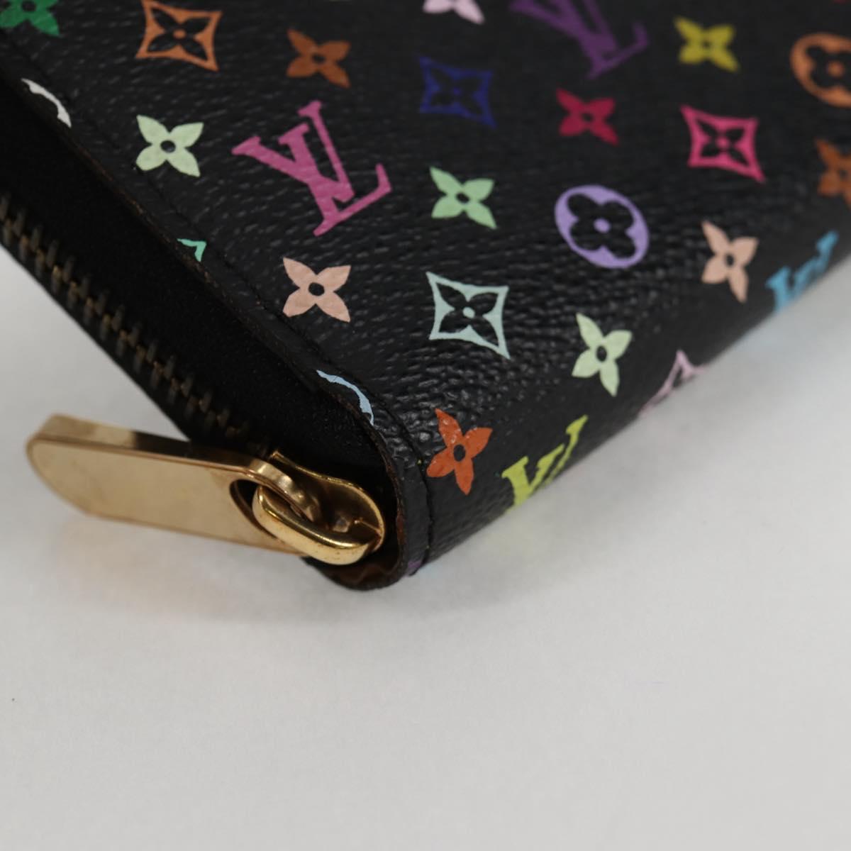 LOUIS VUITTON Monogram Multicolor Zippy Wallet Long Black M60243 LV Auth 132782V