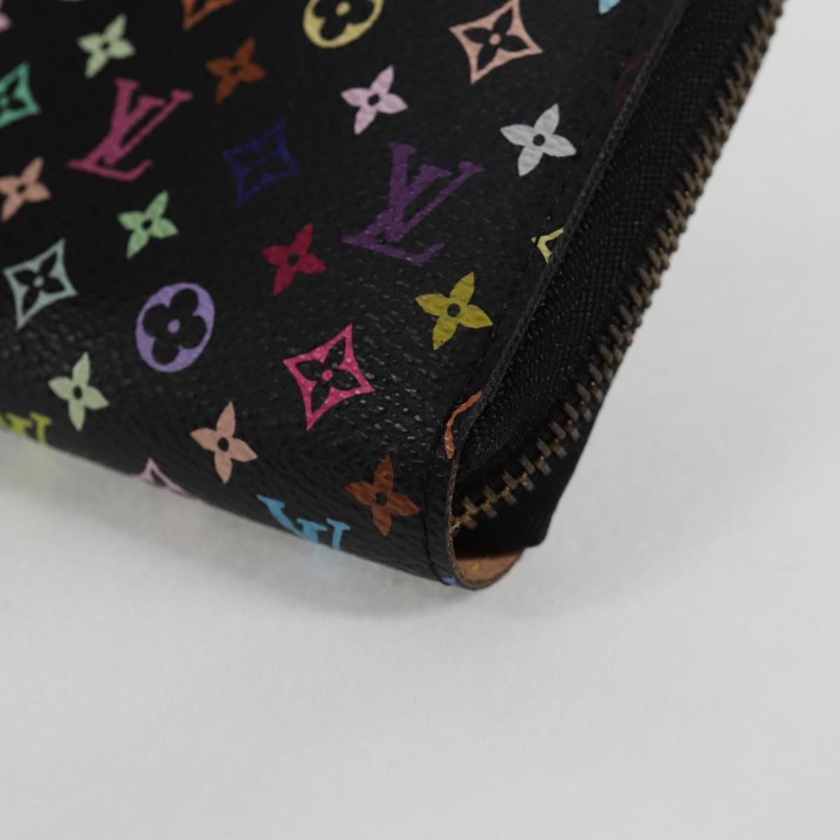 LOUIS VUITTON Monogram Multicolor Zippy Wallet Long Black M60243 LV Auth 132782V