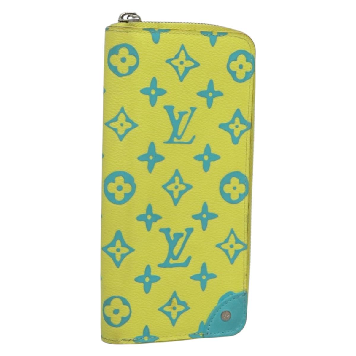 LOUIS VUITTON Playground Zippy Wallet Vertical Wallet Yellow M82005 Auth 132783
