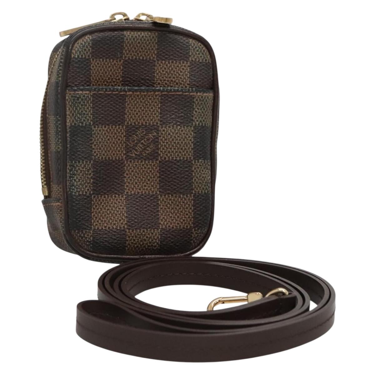 LOUIS VUITTON Damier Ebene Etui Okapi PM Pouch N61738 LV Auth 132788