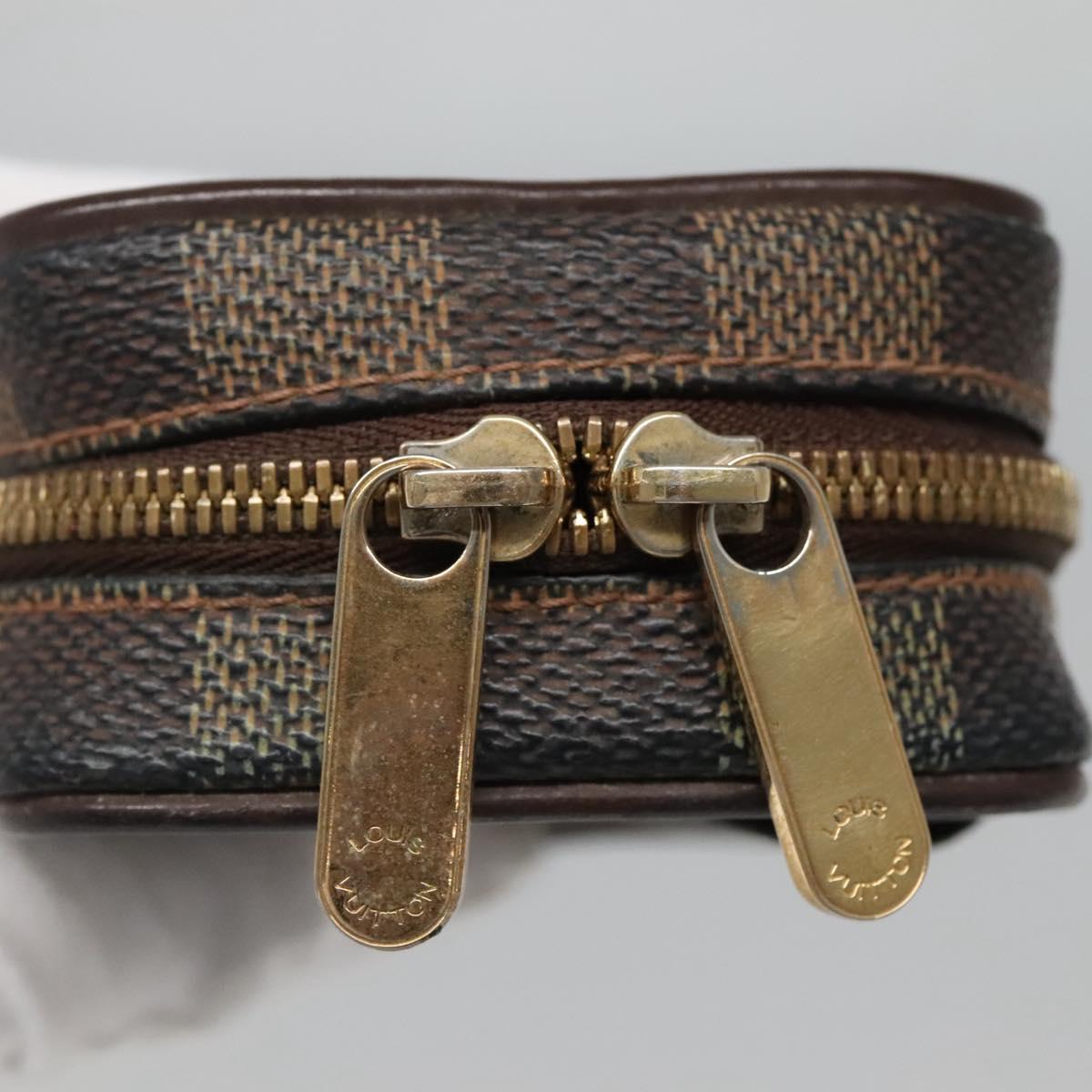 LOUIS VUITTON Damier Ebene Etui Okapi PM Pouch N61738 LV Auth 132788