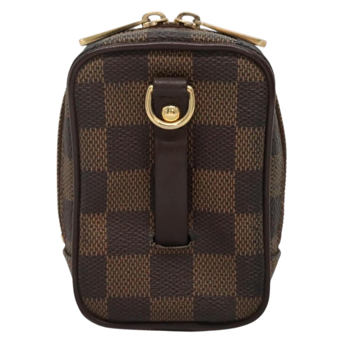LOUIS VUITTON Damier Ebene Etui Okapi PM Pouch N61738 LV Auth 132788