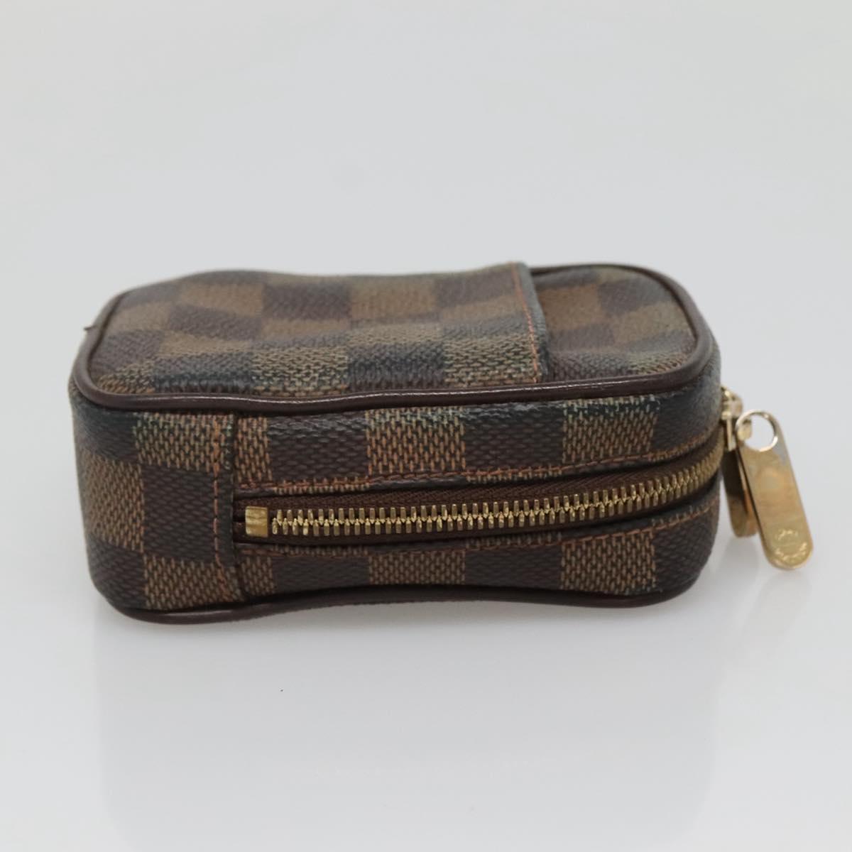 LOUIS VUITTON Damier Ebene Etui Okapi PM Pouch N61738 LV Auth 132788