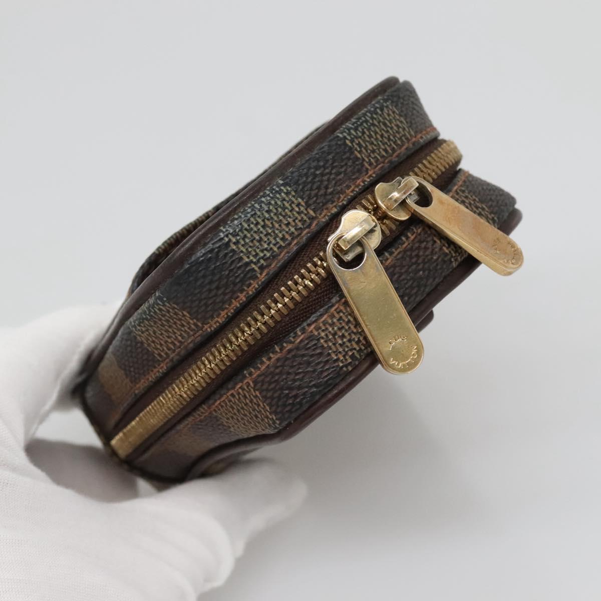 LOUIS VUITTON Damier Ebene Etui Okapi PM Pouch N61738 LV Auth 132788