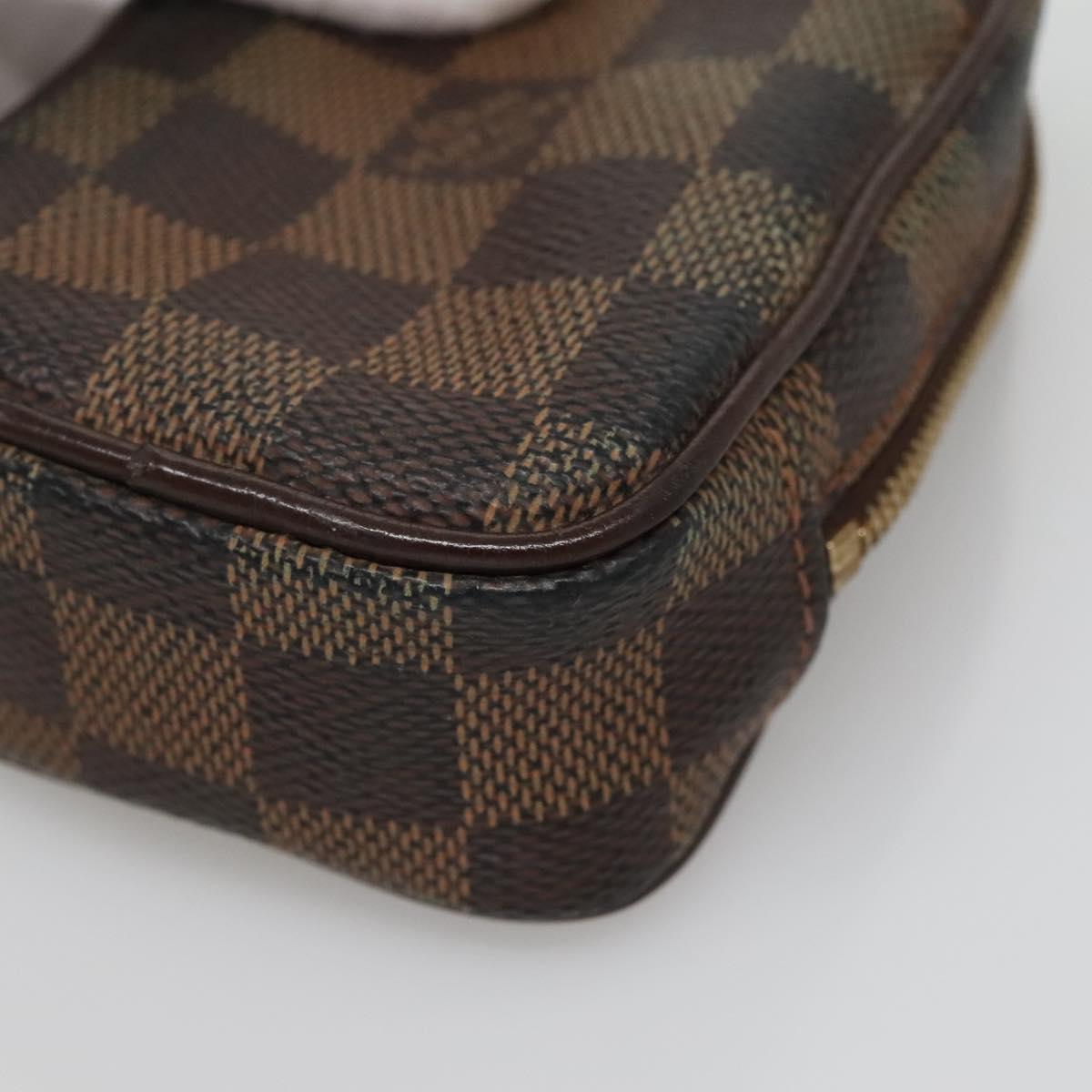 LOUIS VUITTON Damier Ebene Etui Okapi PM Pouch N61738 LV Auth 132788