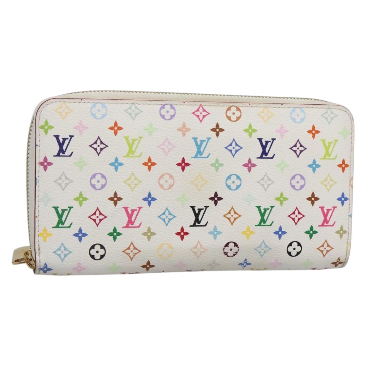 LOUIS VUITTON Monogram Multicolor Zippy Wallet White M60241 LV Auth 132797