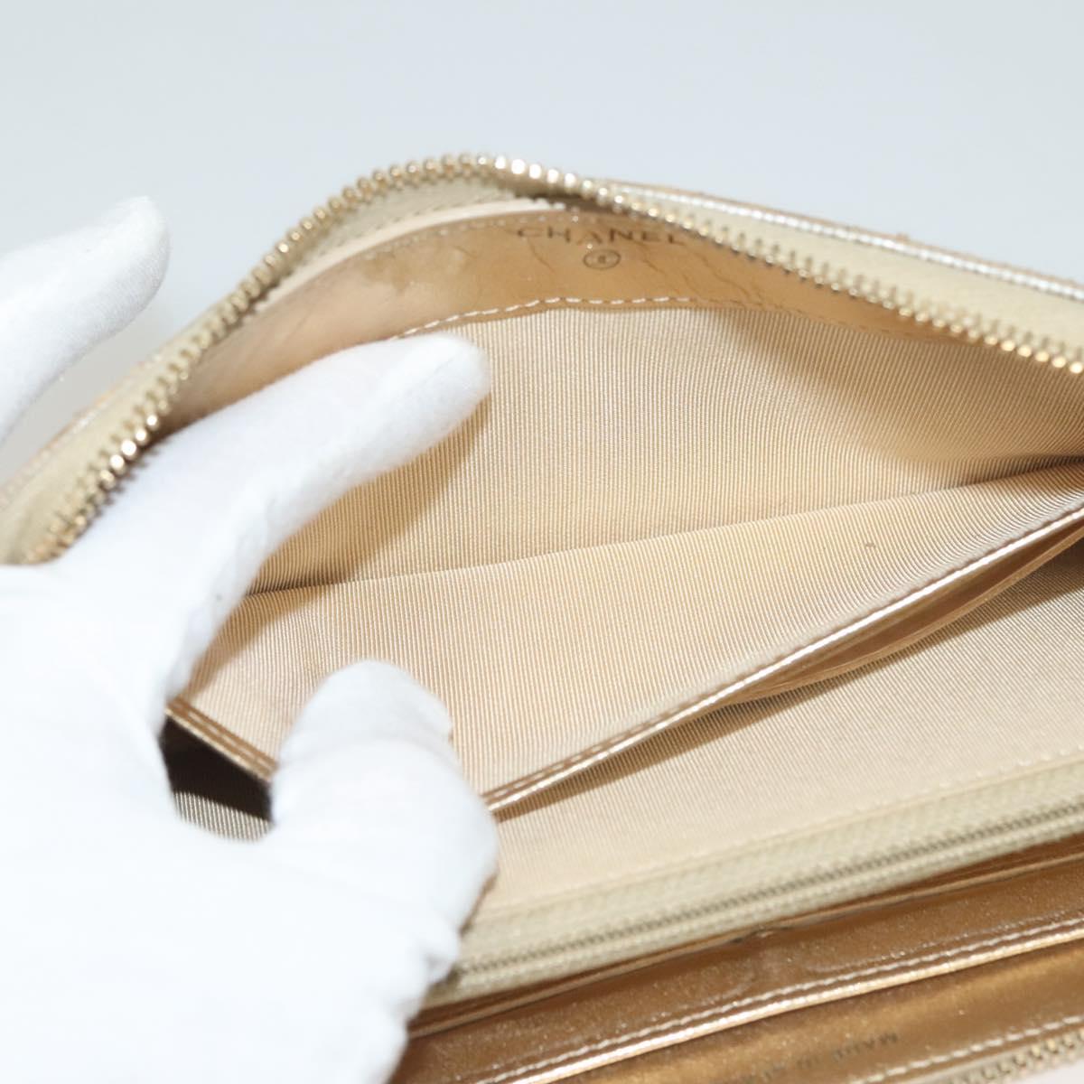 CHANEL Matelasse Long Wallet Leather Silver CC Auth 132807