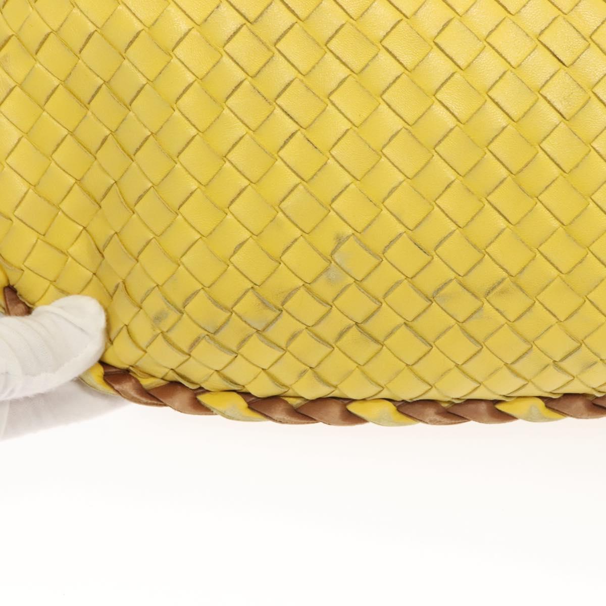 BOTTEGA VENETA INTRECCIATO Hobo Bag Leather Yellow Gold 115653 Auth 132816