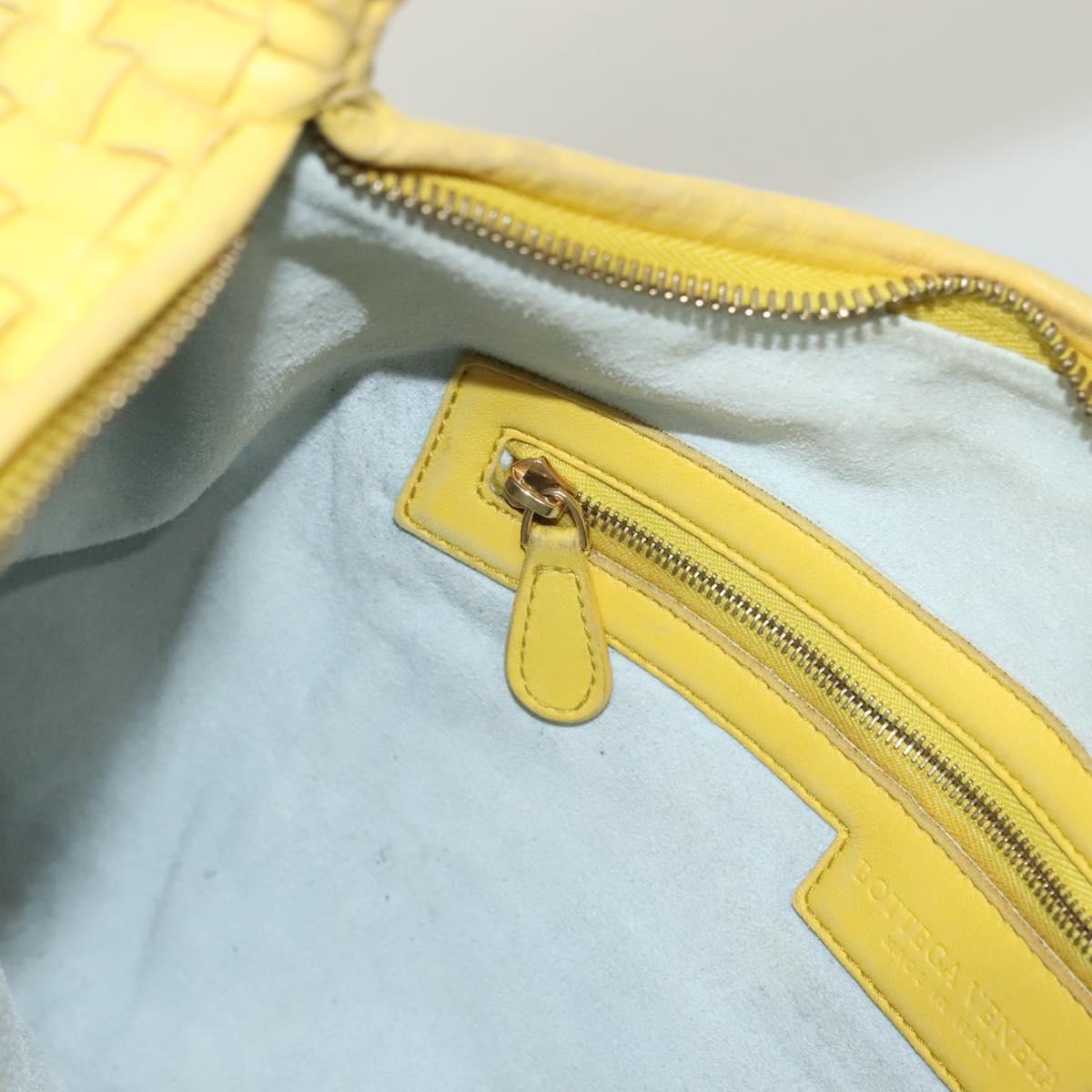 BOTTEGA VENETA INTRECCIATO Hobo Bag Leather Yellow Gold 115653 Auth 132816
