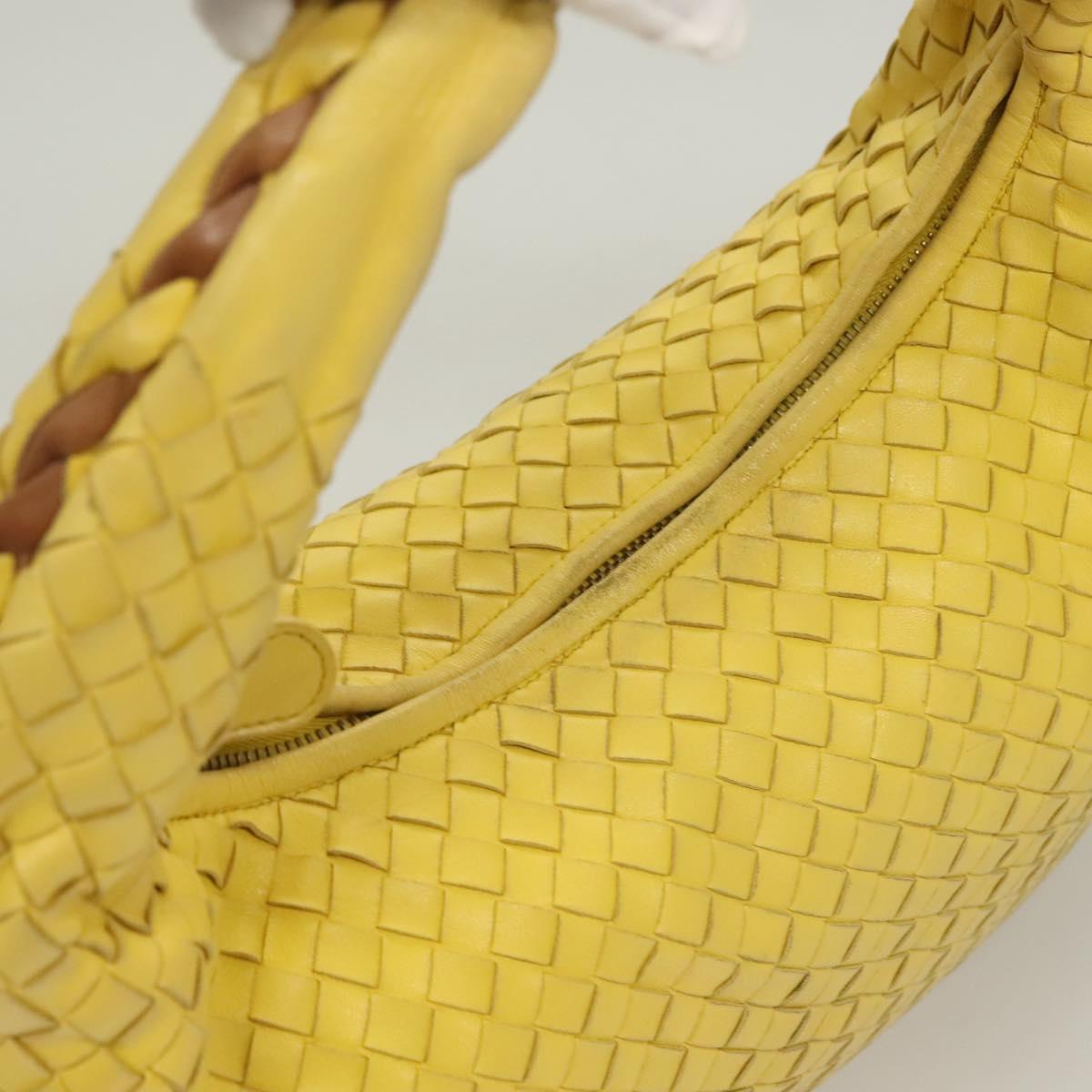 BOTTEGA VENETA INTRECCIATO Hobo Bag Leather Yellow Gold 115653 Auth 132816