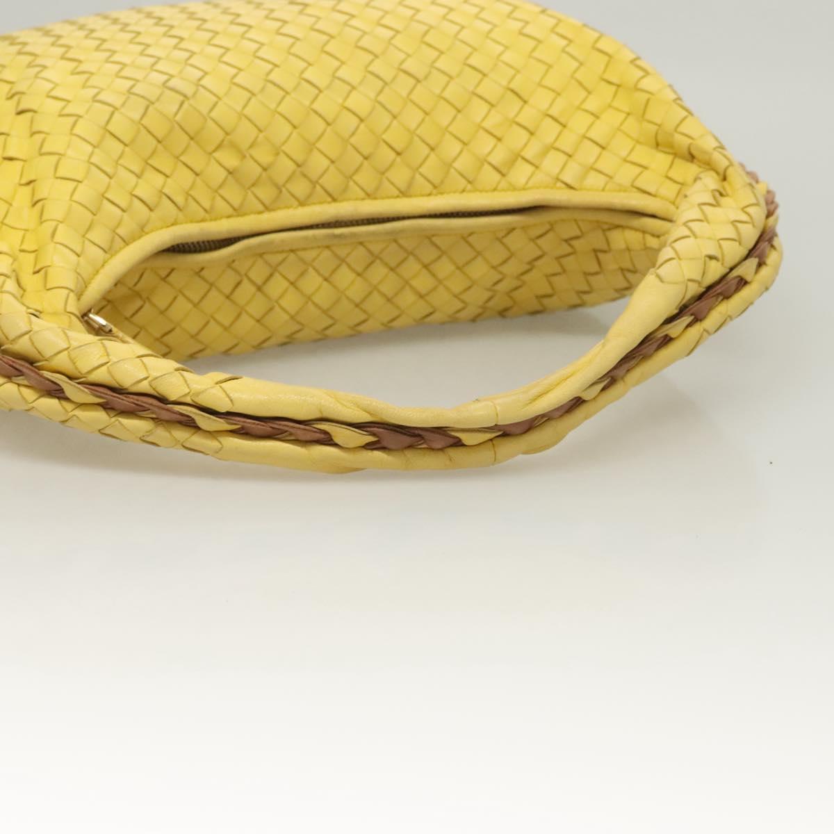 BOTTEGA VENETA INTRECCIATO Hobo Bag Leather Yellow Gold 115653 Auth 132816
