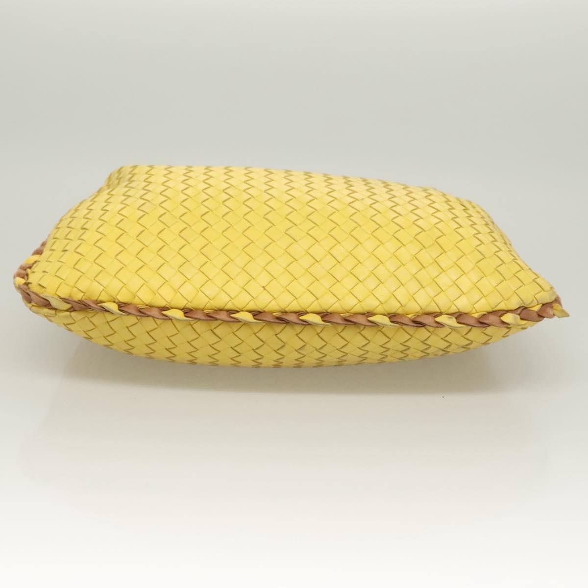 BOTTEGA VENETA INTRECCIATO Hobo Bag Leather Yellow Gold 115653 Auth 132816