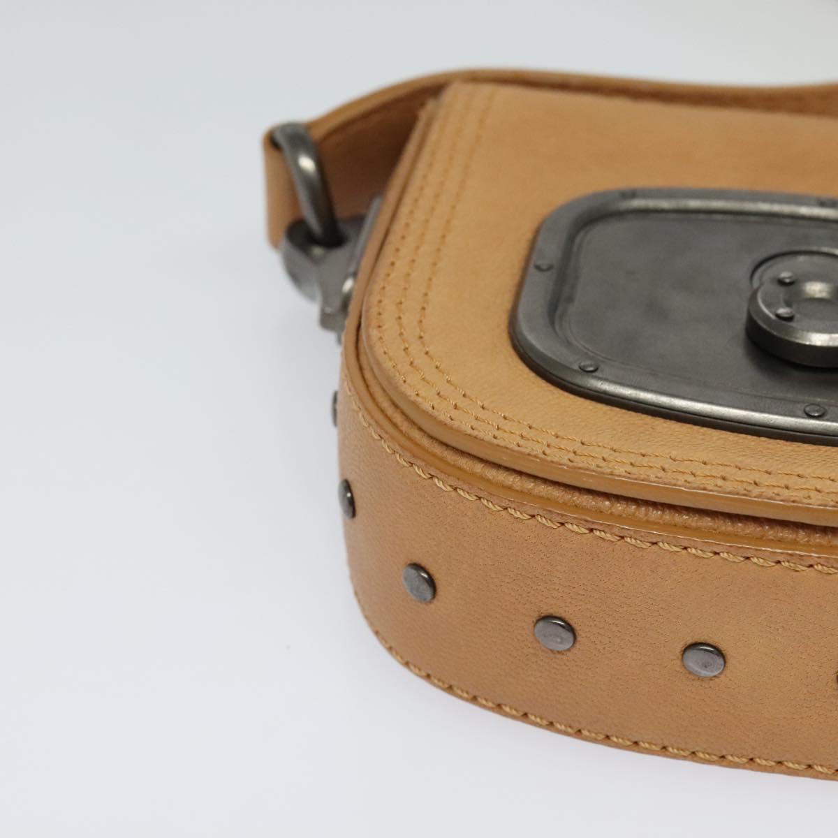 CELINE Shoulder Bag Leather Brown Auth 132824