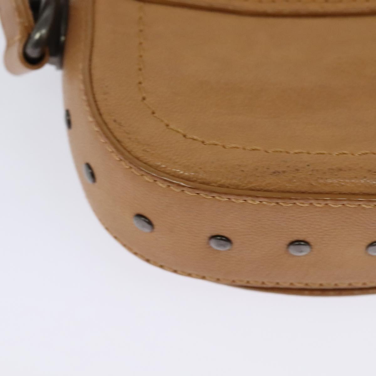 CELINE Shoulder Bag Leather Brown Auth 132824