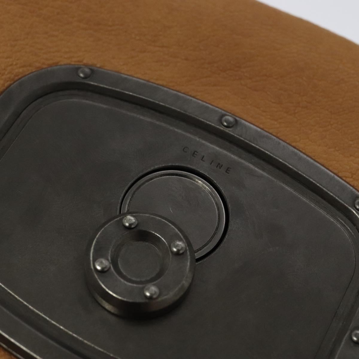 CELINE Shoulder Bag Leather Brown Auth 132824