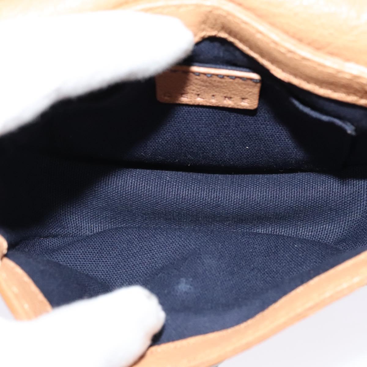 CELINE Shoulder Bag Leather Brown Auth 132824