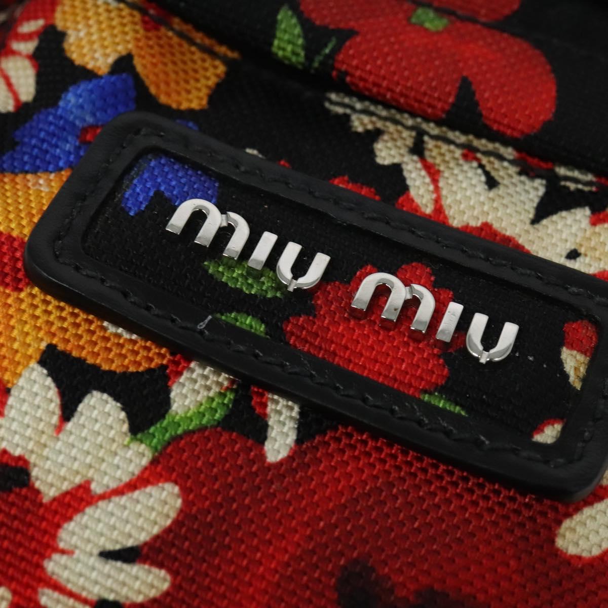 Miu Miu Shoulder Bag Canvas Black Gold Auth 132826
