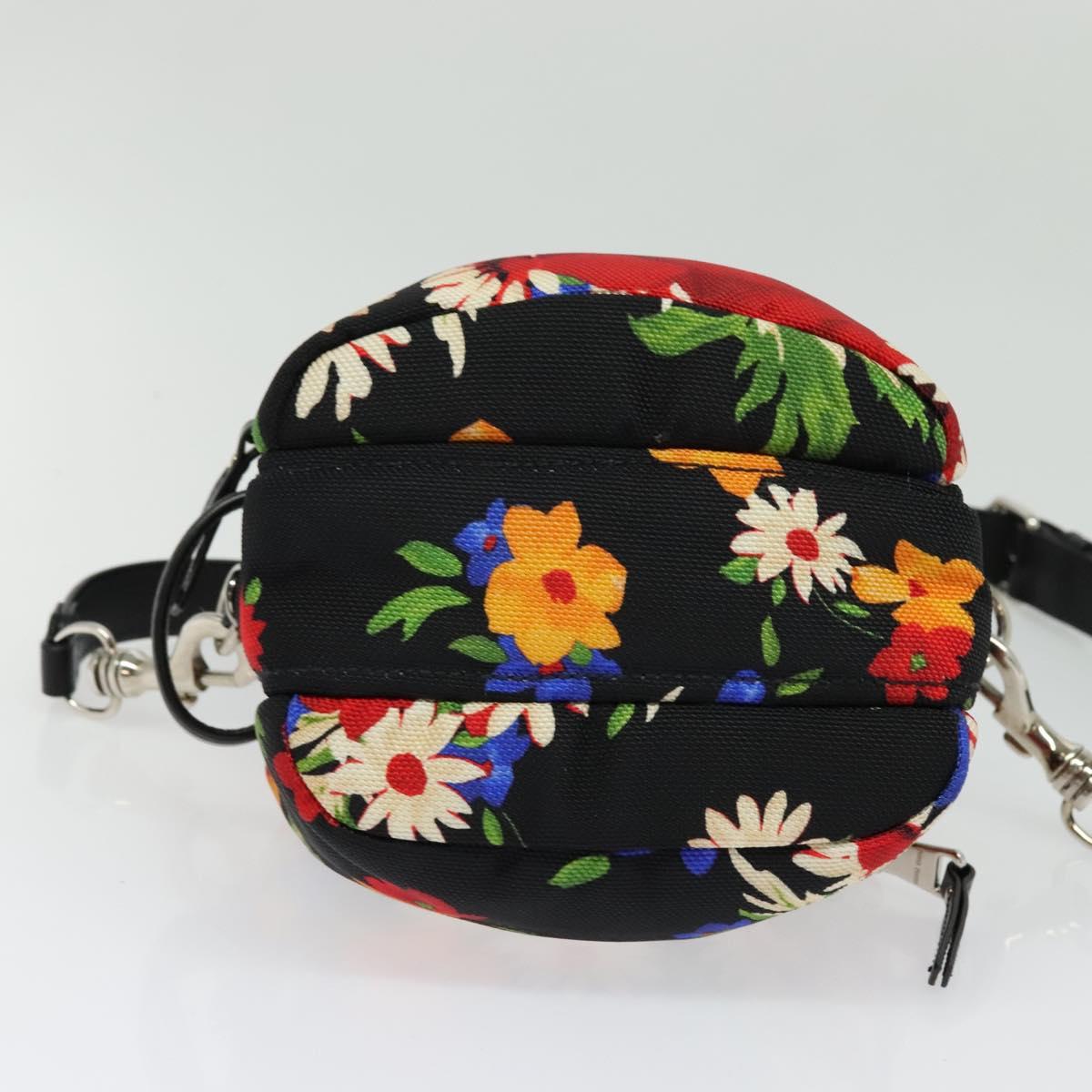 Miu Miu Shoulder Bag Canvas Black Gold Auth 132826