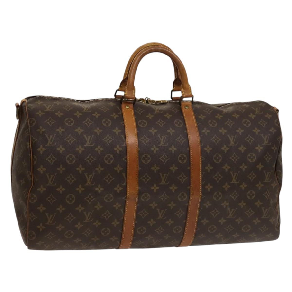 LOUIS VUITTON Monogram Keepall Bandouliere 55 Boston Bag M41414 LV Auth 132834