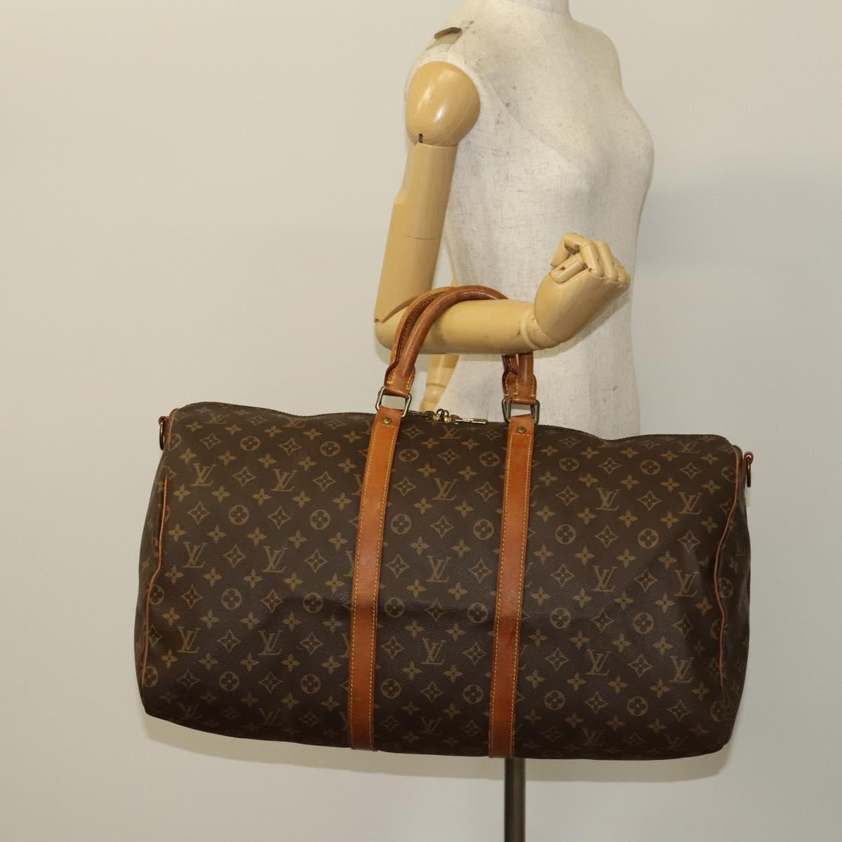 LOUIS VUITTON Monogram Keepall Bandouliere 55 Boston Bag M41414 LV Auth 132834