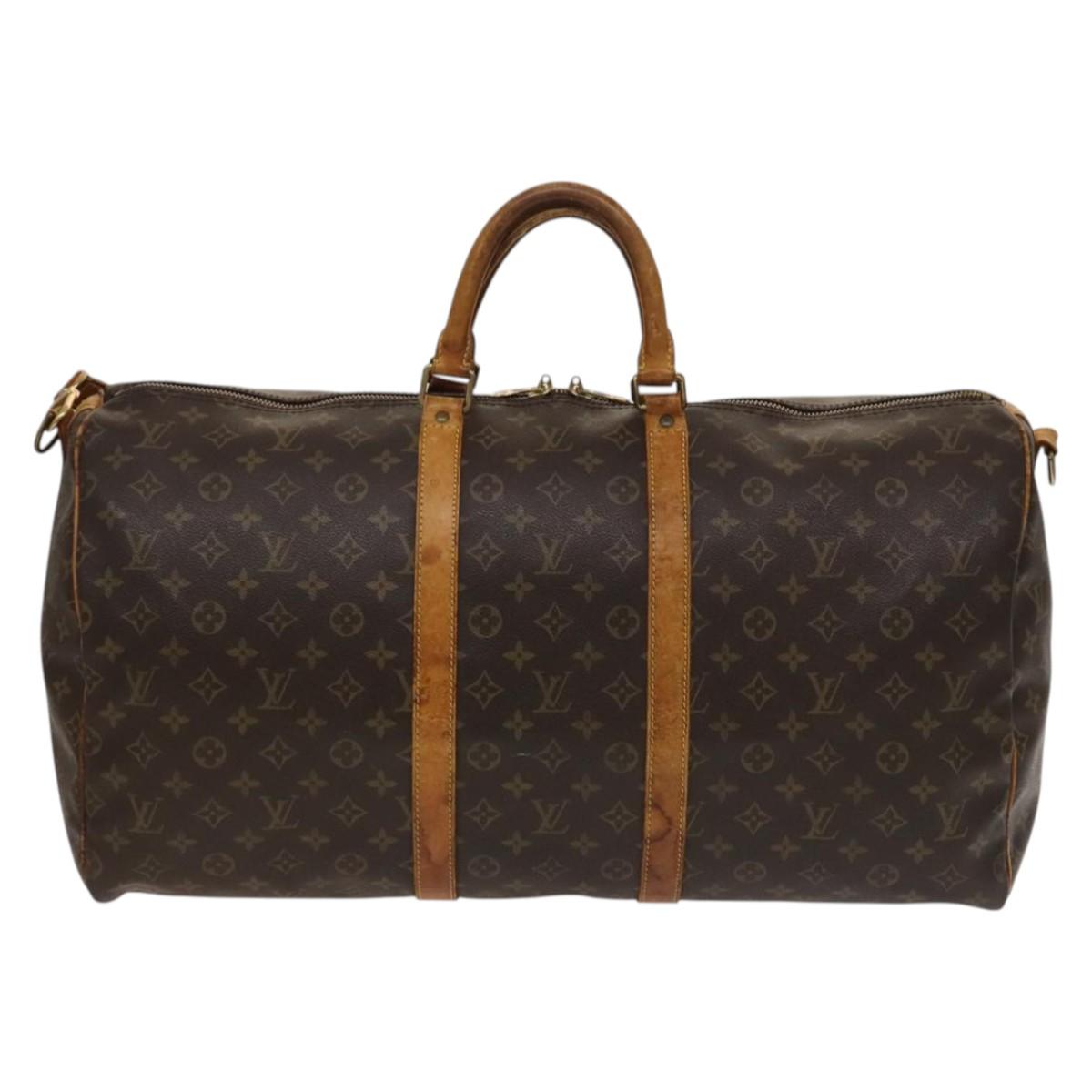 LOUIS VUITTON Monogram Keepall Bandouliere 55 Boston Bag M41414 LV Auth 132835