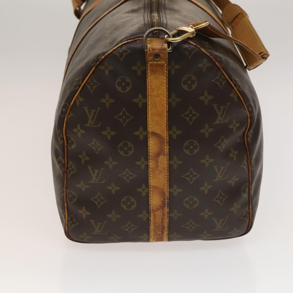 LOUIS VUITTON Monogram Keepall Bandouliere 55 Boston Bag M41414 LV Auth 132835