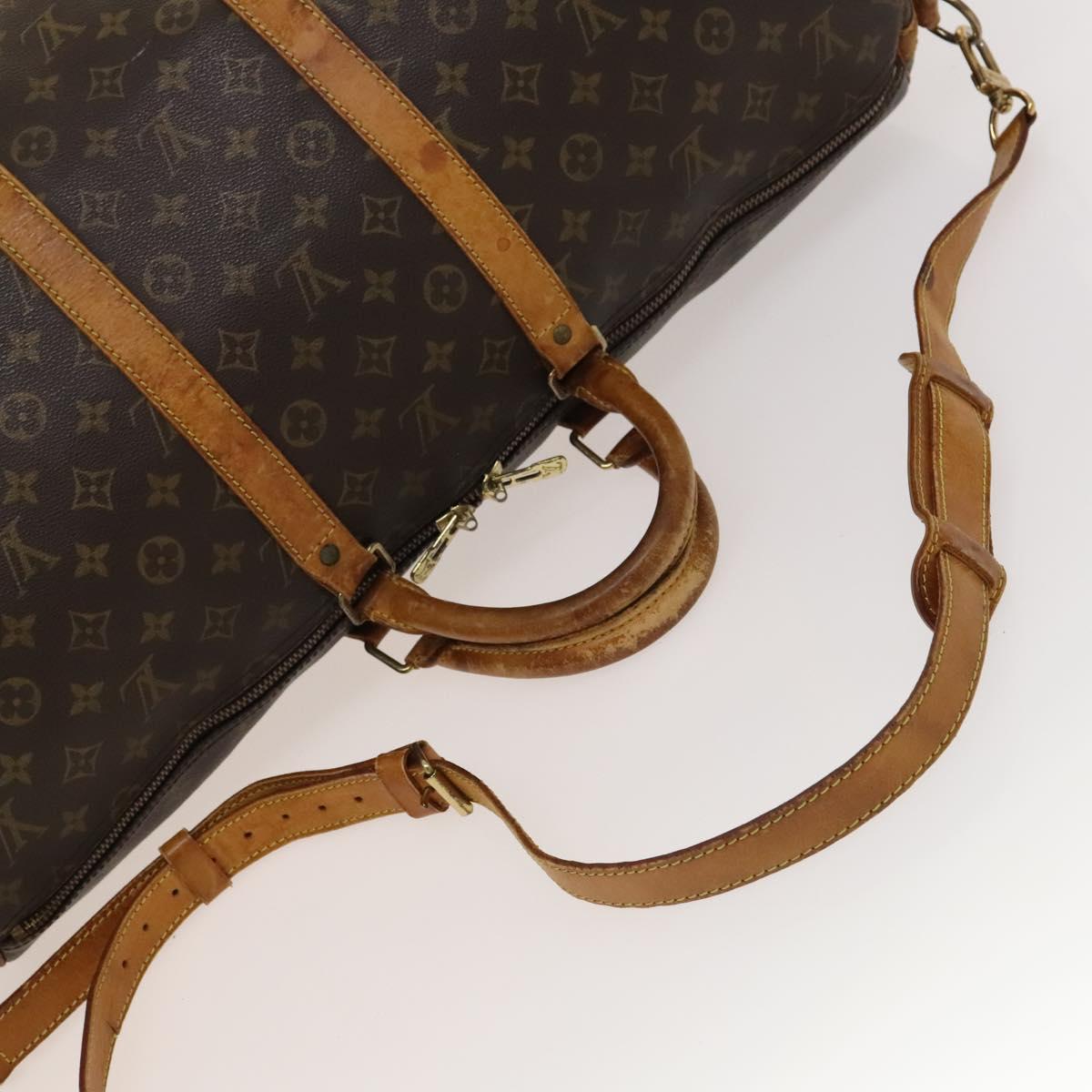 LOUIS VUITTON Monogram Keepall Bandouliere 55 Boston Bag M41414 LV Auth 132835
