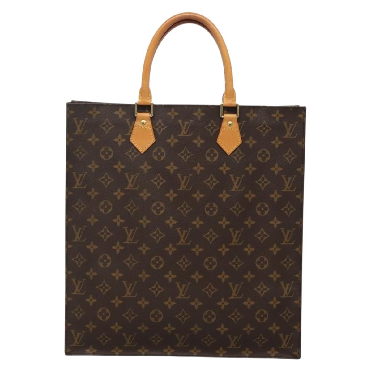 LOUIS VUITTON Monogram Sac Plat Hand Bag M51140 LV Auth 132837