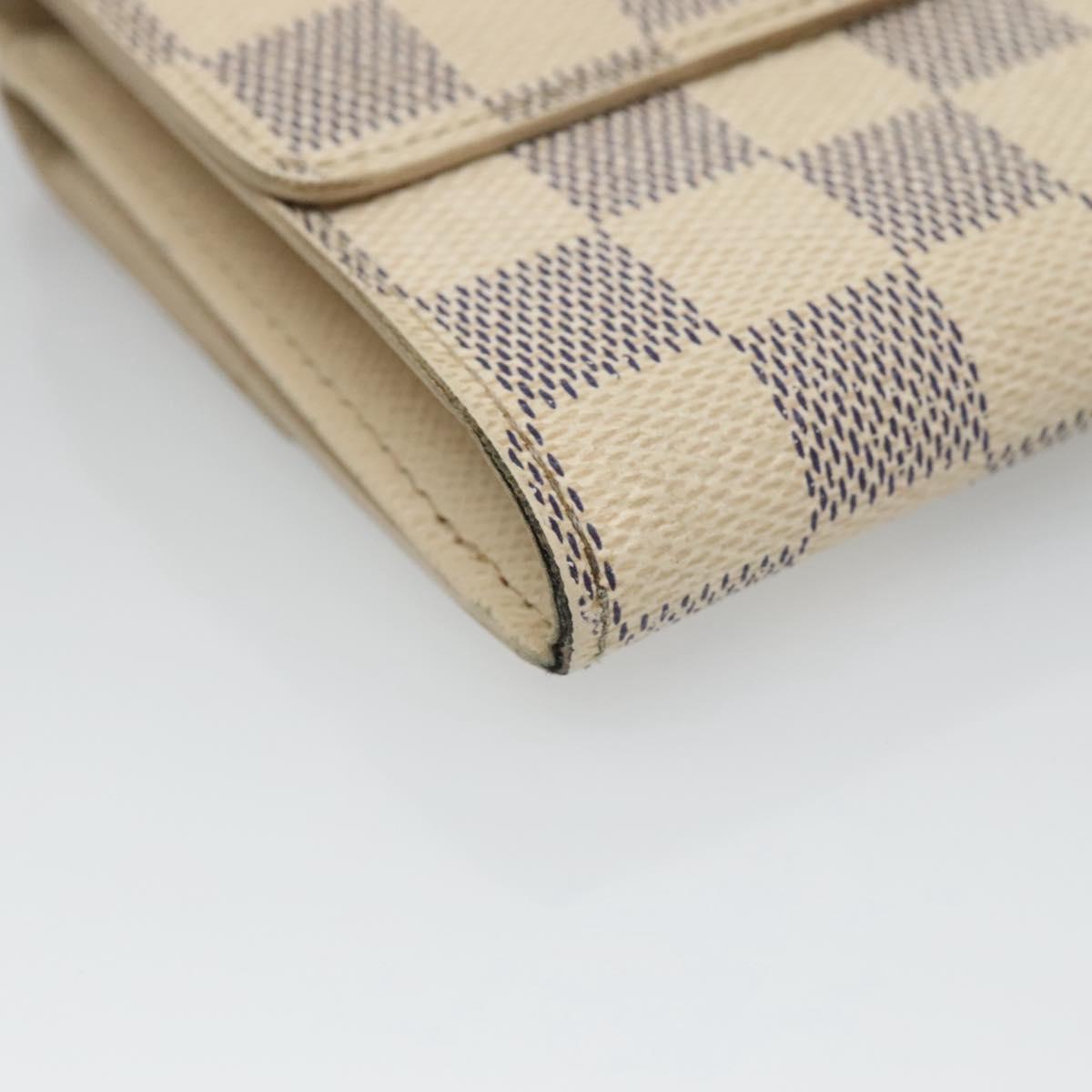LOUIS VUITTON Damier Azur Portefeuille Elise Trifold Wallet N61733 Auth 132860