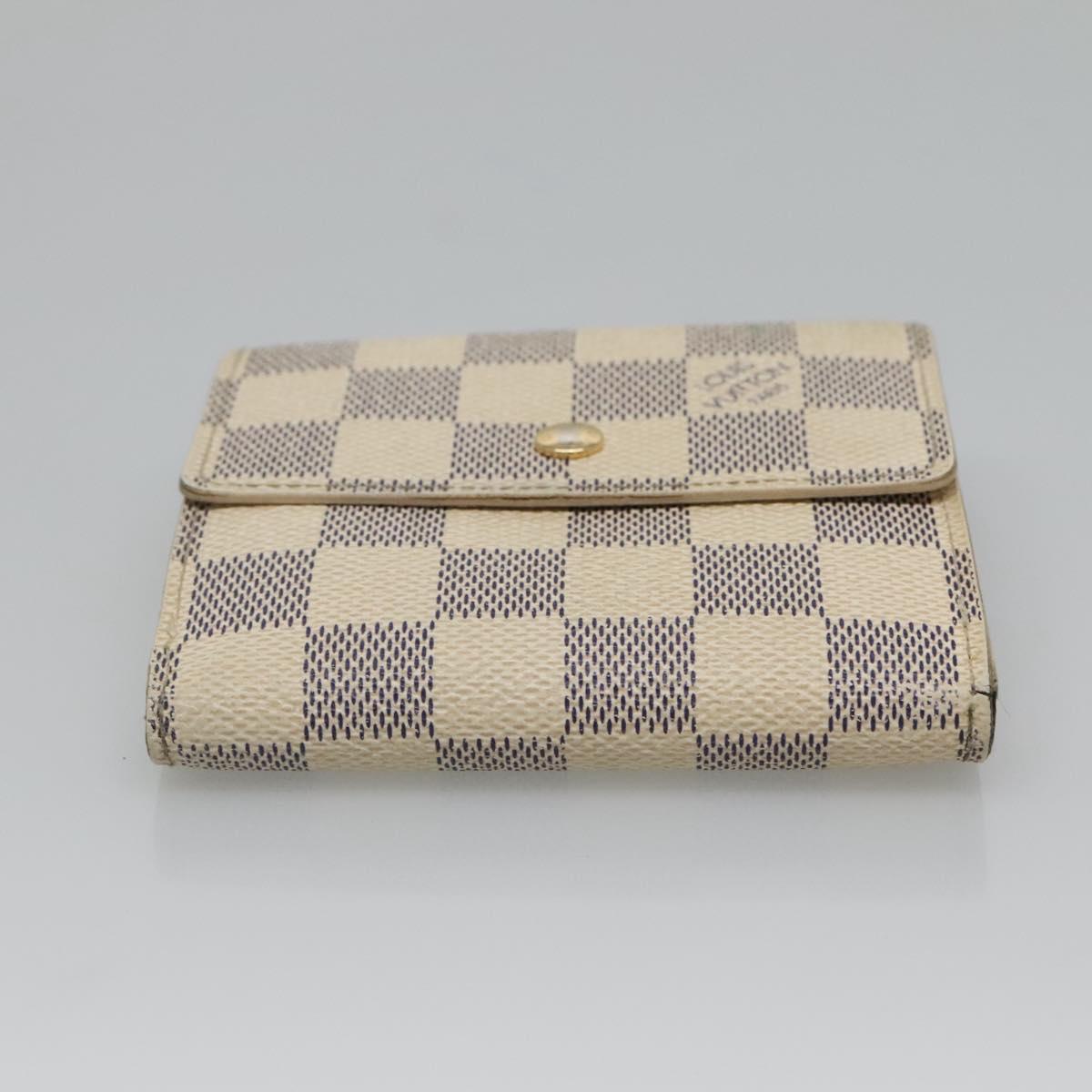 LOUIS VUITTON Damier Azur Portefeuille Elise Trifold Wallet N61733 Auth 132860
