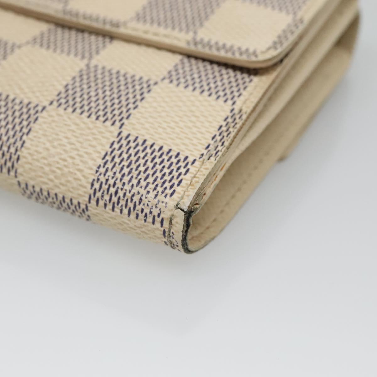 LOUIS VUITTON Damier Azur Portefeuille Elise Trifold Wallet N61733 Auth 132860