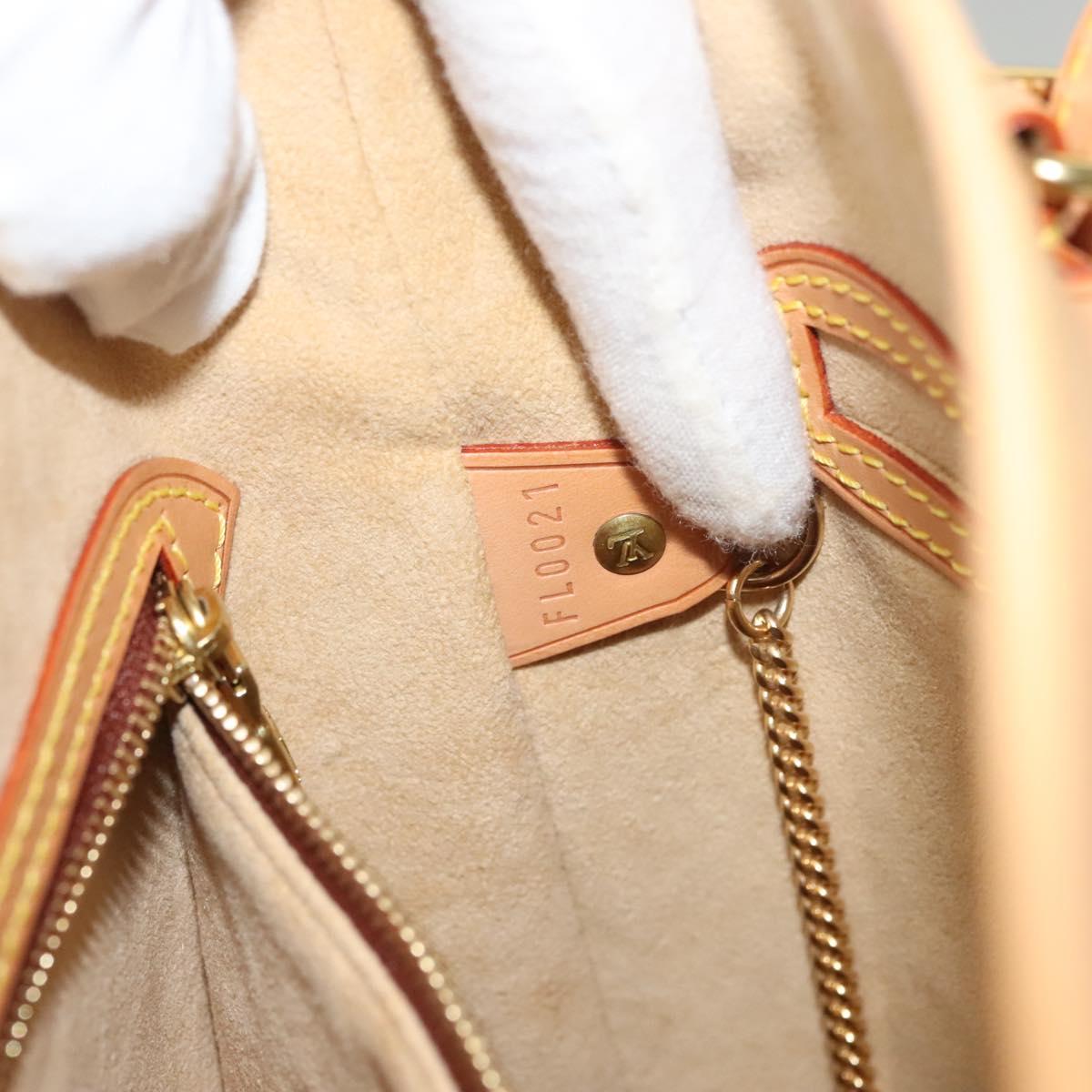 LOUIS VUITTON Nomad leather Bucket PM Shoulder Bag Beige M85001 LV Auth 132875