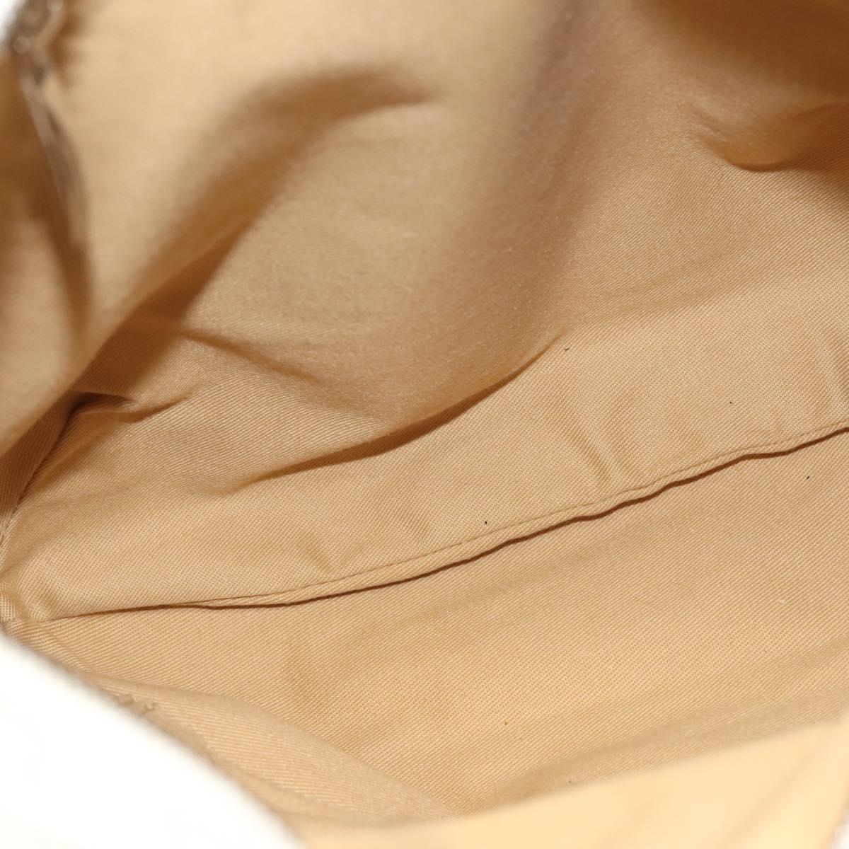 Salvatore Ferragamo Gancini Hand Bag Leather Ivory Silver Auth 132891