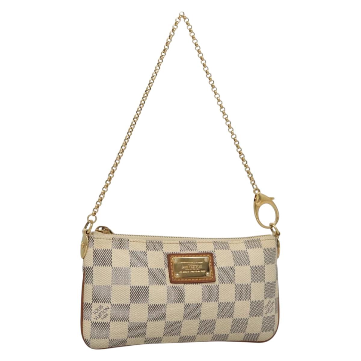 LOUIS VUITTON Damier Azur Pochette Mira MM Accessory Pouch N60027 Auth 132915V