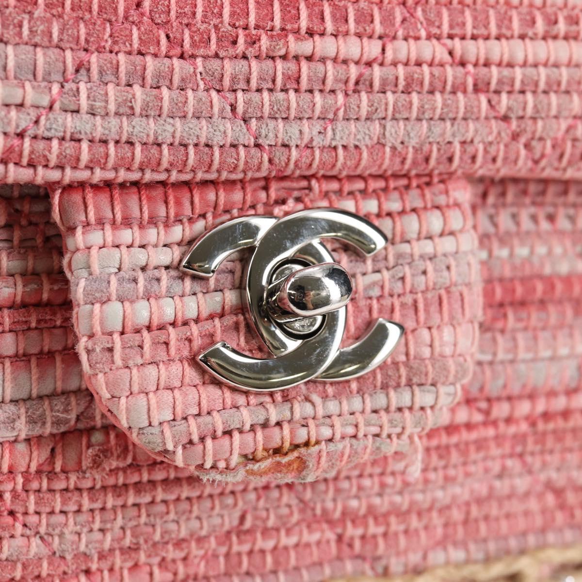CHANEL Chain Matelasse 25 Shoulder Bag Leather Pink CC Auth 132925SAV