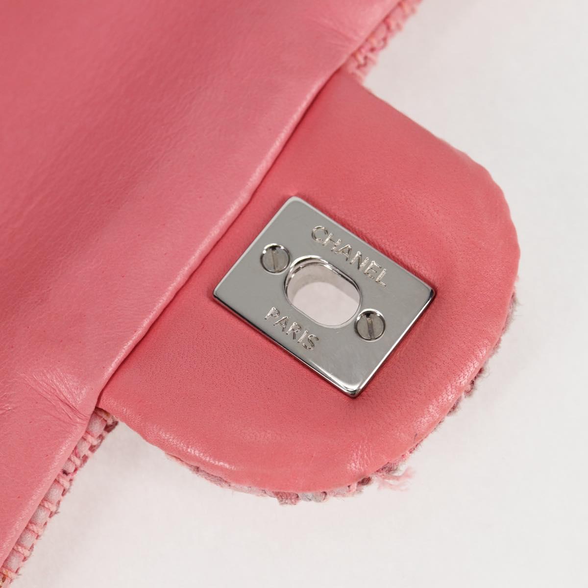 CHANEL Chain Matelasse 25 Shoulder Bag Leather Pink CC Auth 132925SAV